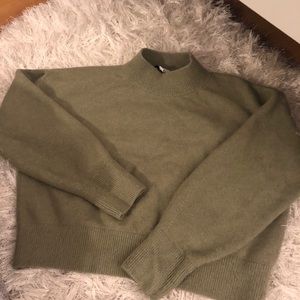 &other stories knit sweater avocado green